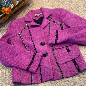 Vintage Canvasbacks Pink or Purple Wool Blend Blazer Jacket Made in USA 6